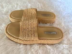 Tony Bianco Women's Raffia Platform Slide Sandals